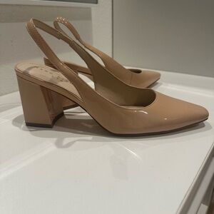 Marc Fisher Nude Block Heel Slingbacks